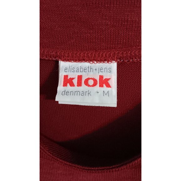 Klok Denmark Medium Maroon Linen Casual Travel Minimalist Comfy Boho Top - Picture 2 of 3
